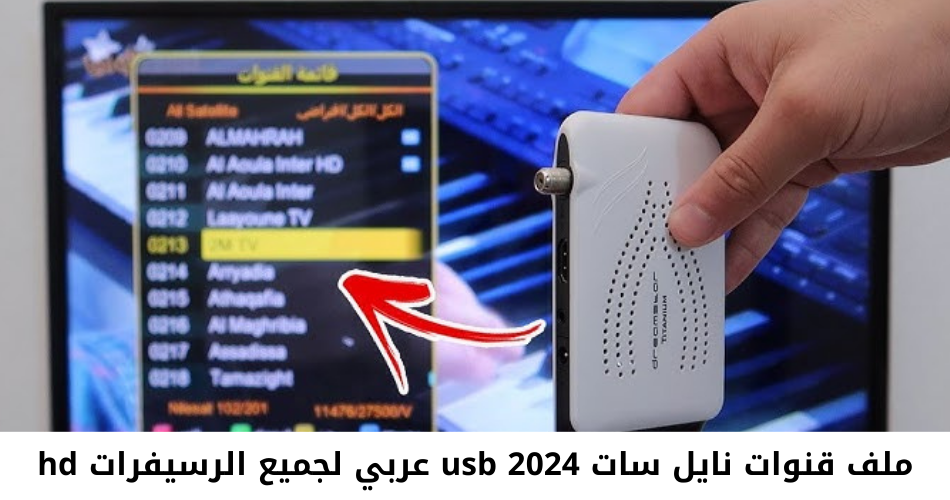 ملف قنوات نايل سات 2024 usb عربي لجميع الرسيفرات hd